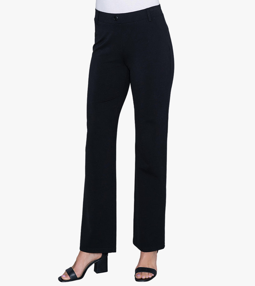 Conceited Premium Women's Stretch Dress Pants - Wear to Work - Ponte  Treggings - Slim Leg with Buttons - Black 